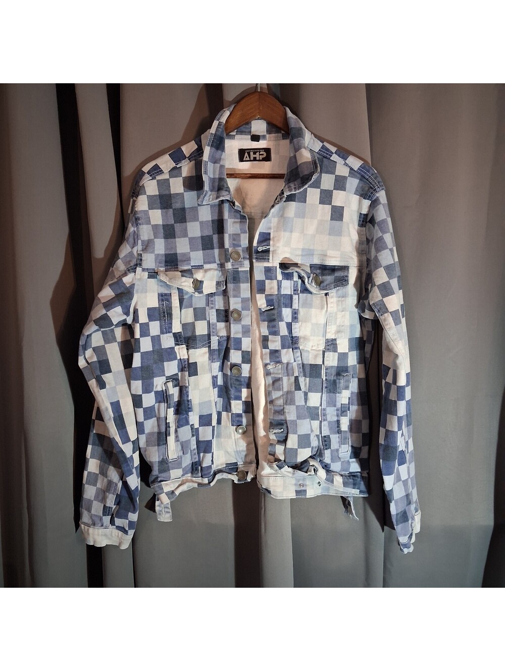 Another Hype Piece AHP Checkered Denim Jacket 2XL
